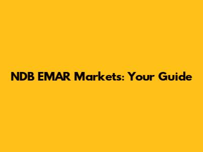 NDB EMAR Markets: Your Guide