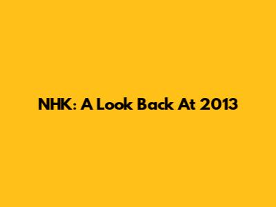 NHK: A Look Back At 2013