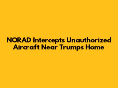 NORAD Intercepts Unauthorized Aircraft Near Trump's Home
