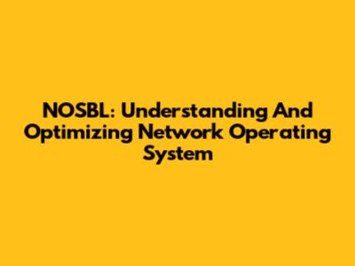 NOSBL: Understanding And Optimizing Network Operating System