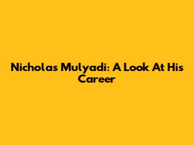 Nicholas Mulyadi: A Look At His Career