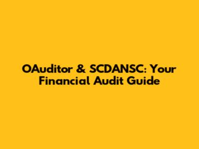 OAuditor & SCDANSC: Your Financial Audit Guide
