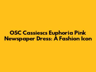 OSC Cassiesc's Euphoria Pink Newspaper Dress: A Fashion Icon
