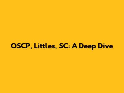 OSCP, Littles, SC: A Deep Dive