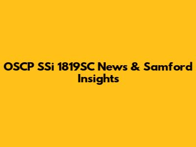 OSCP SSi 1819SC News & Samford Insights