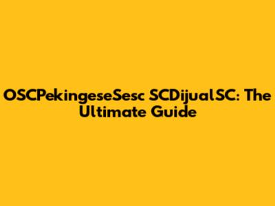 OSCPekingeseSesc SCDijualSC: The Ultimate Guide
