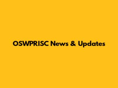 OSWPRISC News & Updates