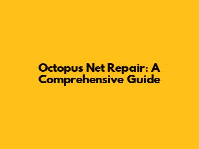 Octopus Net Repair: A Comprehensive Guide