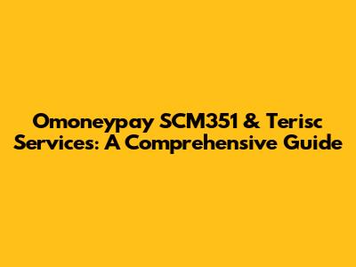 Omoneypay SCM351 & Terisc Services: A Comprehensive Guide