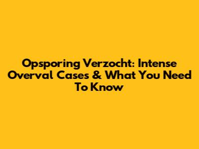 Opsporing Verzocht: Intense Overval Cases & What You Need To Know