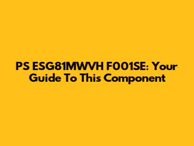 PS ESG81MWVH F001SE: Your Guide To This Component