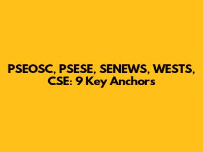 PSEOSC, PSESE, SENEWS, WESTS, CSE: 9 Key Anchors