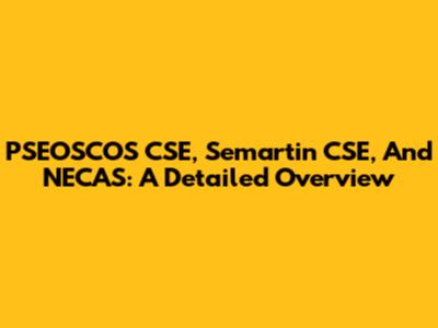 PSEOSCOS CSE, Semartin CSE, And NECAS: A Detailed Overview