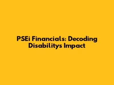 PSEi Financials: Decoding Disability's Impact