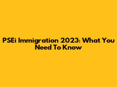 PSEi Immigration 2023: What You Need To Know