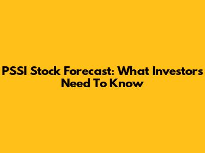 PSSI Stock Forecast: What Investors Need To Know