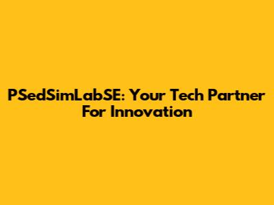 PSedSimLabSE: Your Tech Partner For Innovation
