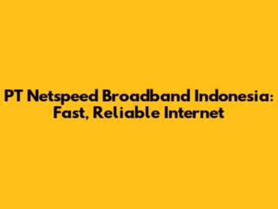 PT Netspeed Broadband Indonesia: Fast, Reliable Internet