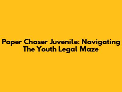 Paper Chaser Juvenile: Navigating The Youth Legal Maze