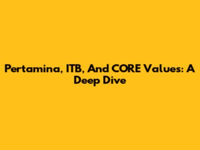 Pertamina, ITB, And CORE Values: A Deep Dive