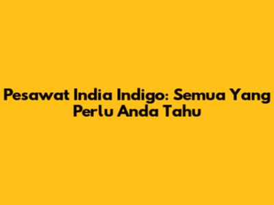 Pesawat India Indigo: Semua Yang Perlu Anda Tahu