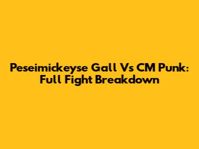 Peseimickeyse Gall Vs CM Punk: Full Fight Breakdown