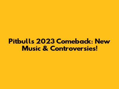 Pitbull's 2023 Comeback: New Music & Controversies!