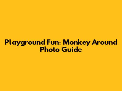 Playground Fun: Monkey Around Photo Guide
