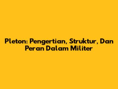 Pleton: Pengertian, Struktur, Dan Peran Dalam Militer