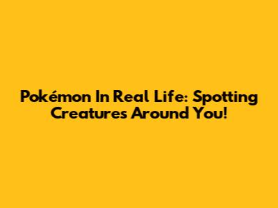 Pokémon In Real Life: Spotting Creatures Around You!