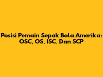 Posisi Pemain Sepak Bola Amerika: OSC, OS, ISC, Dan SCP