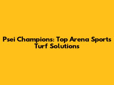 Psei Champions: Top Arena Sports Turf Solutions