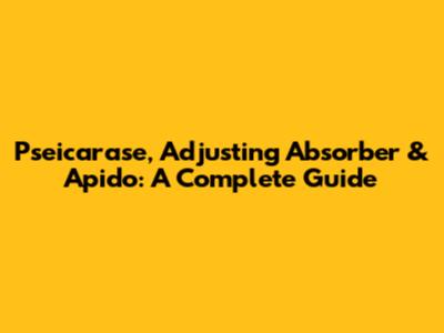 Pseicarase, Adjusting Absorber & Apido: A Complete Guide