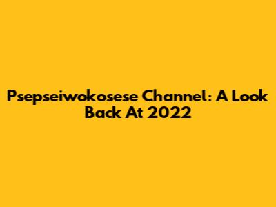 Psepseiwokosese Channel: A Look Back At 2022