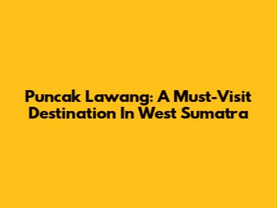 Puncak Lawang: A Must-Visit Destination In West Sumatra