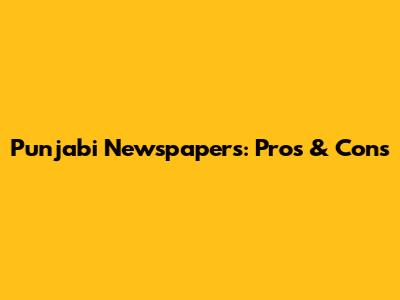 Punjabi Newspapers: Pros & Cons