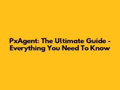 PxAgent: The Ultimate Guide - Everything You Need To Know