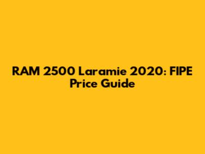 RAM 2500 Laramie 2020: FIPE Price Guide