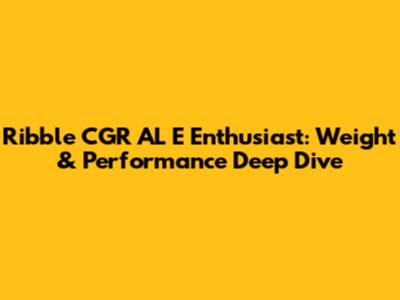 Ribble CGR AL E Enthusiast: Weight & Performance Deep Dive