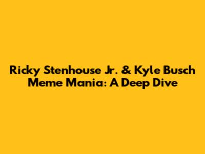 Ricky Stenhouse Jr. & Kyle Busch Meme Mania: A Deep Dive