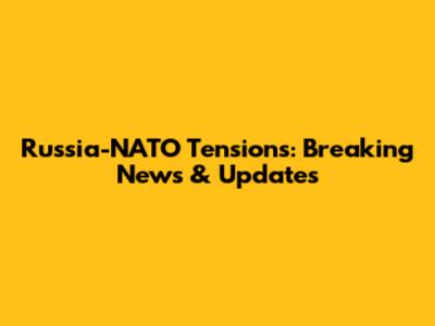Russia-NATO Tensions: Breaking News & Updates