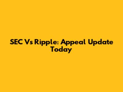 SEC Vs Ripple: Appeal Update Today