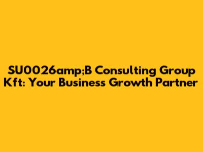 SU0026amp;B Consulting Group Kft: Your Business Growth Partner