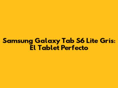 Samsung Galaxy Tab S6 Lite Gris: El Tablet Perfecto
