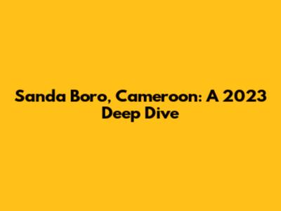 Sanda Boro, Cameroon: A 2023 Deep Dive