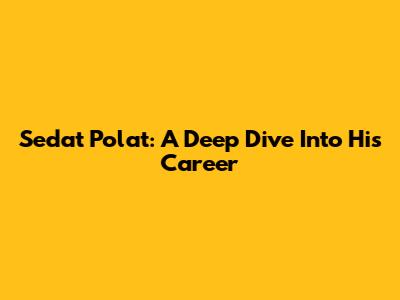 Sedat Polat: A Deep Dive Into His Career