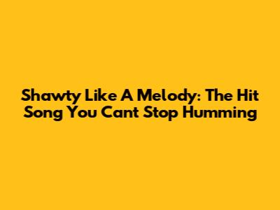Shawty Like A Melody: The Hit Song You Can't Stop Humming