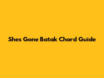 She's Gone Batak Chord Guide