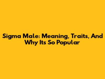 Sigma Male: Meaning, Traits, And Why It's So Popular