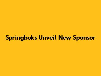 Springboks Unveil New Sponsor